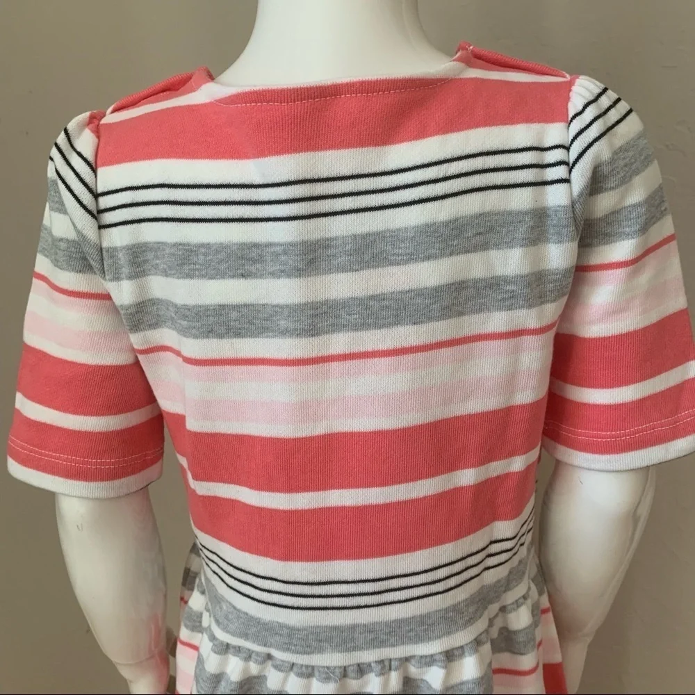 NWT GYMBOREE “Kitty In Pink” Cotton Knit Striped Dress Short Sleeves Casual Sz 6